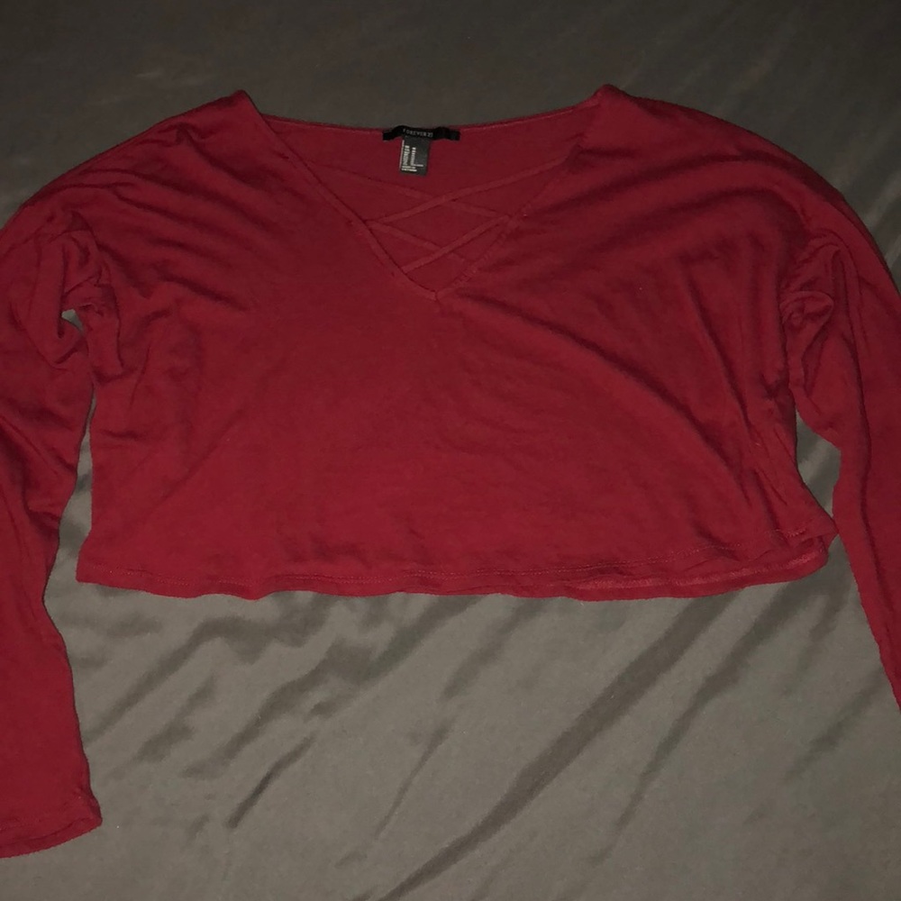Forever 21 cropped long sleeve shirt